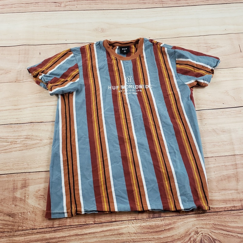HUF‎ Shirt Mens Medium Blue Yellow Skateboarding Skater Outdoors Japan Adult